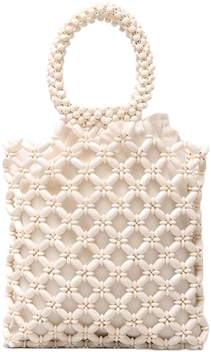 Bolso Tote de Cuentas de Madera Hecho a Mano para Mujer miniatura 1