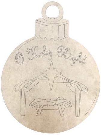 Wooden O Holy Night Christmas Ornament, 12'' Wood Shape (10''-30'')