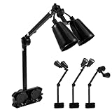 Soporte ajustable para lámpara de calor para reptiles, interruptores separados, soporte para lámpara de doble cabezal de 210° con ventosas para dragones barbudos, camaleones, tortugas y plantas