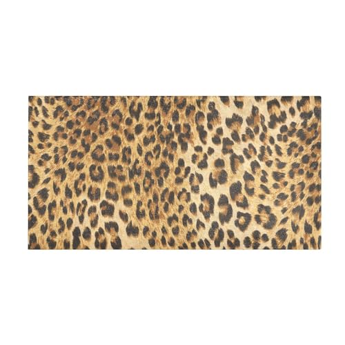 YOUJUNER Lange Badematte Leopardenmuster Badteppich Saugfähig Badvorleger weich rutschfest...