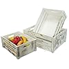 Admired By Nature Wooden Crates Storage Container Big Rustic White Set of 3 Farmhouse Style Decorative Baskets for Home Decor Rustic Decor Nesting Stackable Organizers Distressed Wood Crates