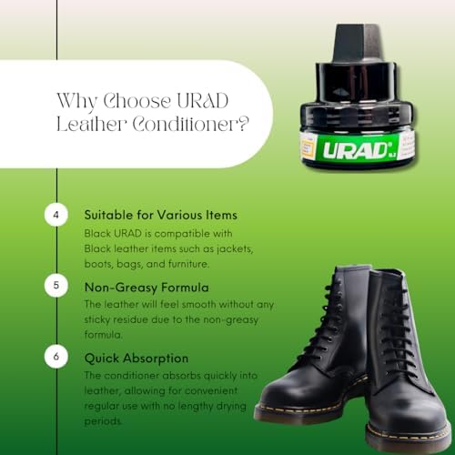 URAD Leather Conditioner 50ml Black – Compact, Color-Restoring Leather Care for Shoes, Bags, Jackets, and More! - 2