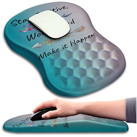 KUOSGM Mouse Pad Wrist Support, Ergonomic Mouse Pad with Massage Dot, Comfortable Computer Mouse Pad for Laptop, Wrist Rest Pain Relief Mousepad with Non-Slip PU Base for Office & Home, 12 x 8 in Cover