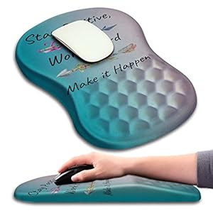 Mouse Pad Wrist Support, Ergonomic Mouse Pad with Massage Dot, Comfortable Computer Mouse Pad for Laptop, Wrist Rest Pain Relief Mousepad with Non-Slip PU Base for Office & Home, 12 x 8 in