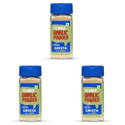 Image of CRISTA Dehydrated Garlic Powder | 100% Pure Lehsun Powder | Ready to use | Farm Fresh | Zero added Colours, Fillers, Additives & Preservatives | 45 gms (Pack of 3)