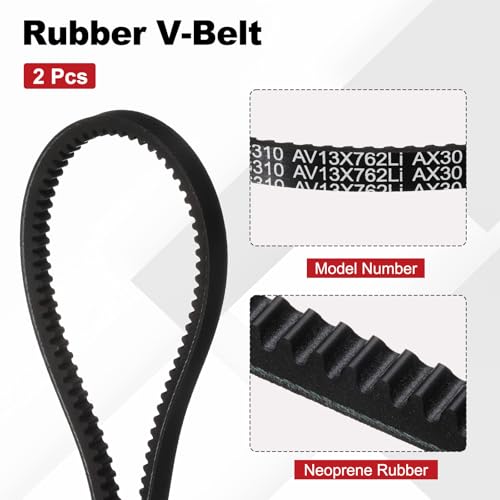 Image of AX30 Belt, Raw Edge Cogged Industrial Rubber EPDM V-Belt, Pack of 2