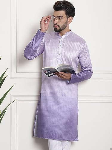 Image of SOJANYA (Since 1958 Men's Jacquard Silk Woven Design Long Kurta