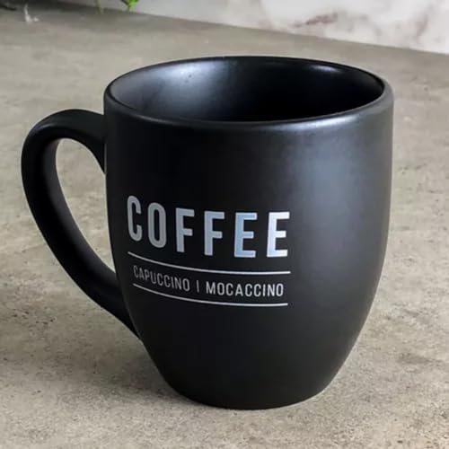 Caneca de Porcelana Manhattan Preta 300ml para Cafe Cha Bebidas