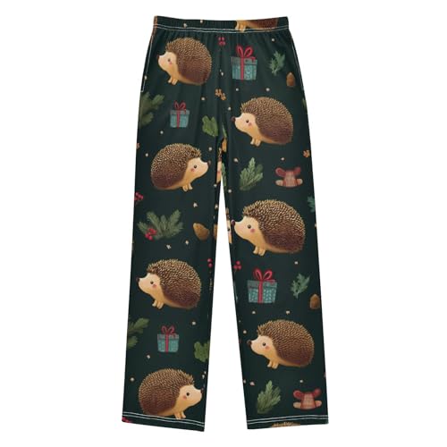 ZZXXB Hedgehog Pine Branch Boys Long Pants Soft Trousers Elastic Waist Kids Lounge Bottoms with Pockets S-XL