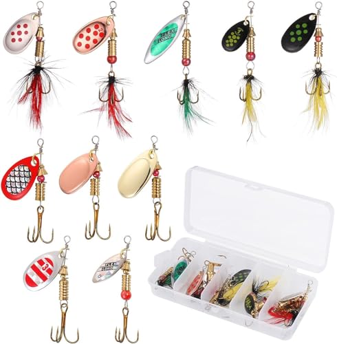 10 Adet Kutulu Fly Spinner Bait Yem Zoka Seti Döner Tip Tatlı Tuzlu Sinek Olta