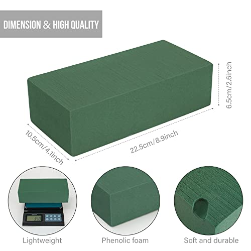 8 Pcs Floral Foam Blocks For Flower Arrangements Wet & Dry Green Foam Bricks For Fresh And Artificial Flowers Crafts Wedding Birthdays Home And Garden Decorations 8.9" L X 4.1" W X 2.6" H #TOP1
