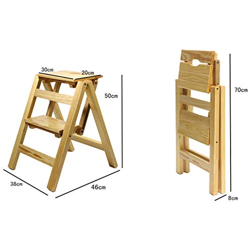 Taburete de escalada para interiores de madera con pedal de 2 capas 3