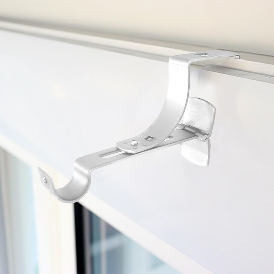 Supporti Per Tende Senza Foratura - 2 Pezzi - Regolabili 14-24cm - Fino A 6kg - Metallico - Per Cassonetti - Foto 4