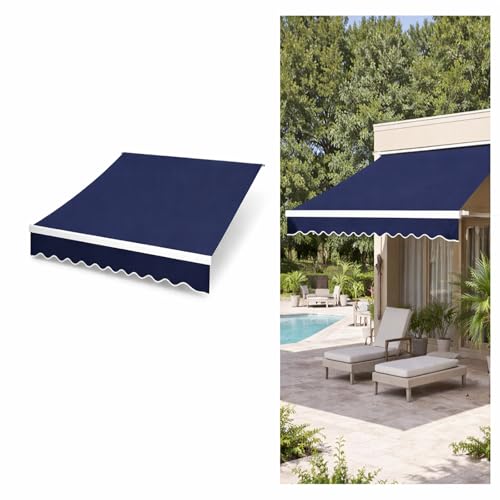 Bâche De Rechange pour Store Banne 200 300 400 500 Cm Toile Polyester Anti-UV Imperméable Toile D'Auvent Pare-Soleil pour Porte Fenêtre Jardin Patio Balcon...