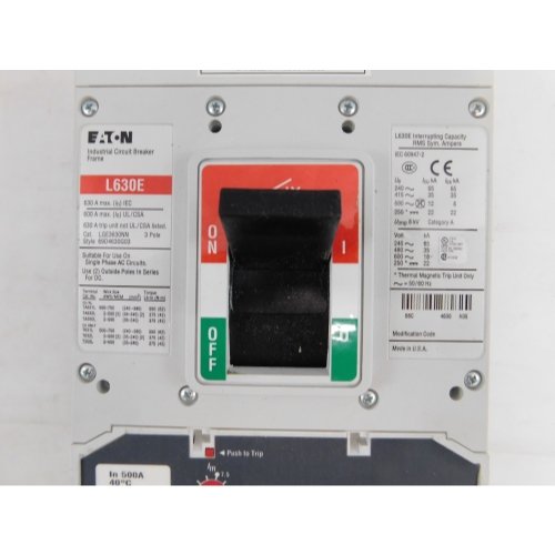 LGE3500FAG - Thermal Magnetic Circuit Breaker, LG Series, 600 VAC, 250 VDC, 500 A, 3 Pole, DIN Rail, Panel