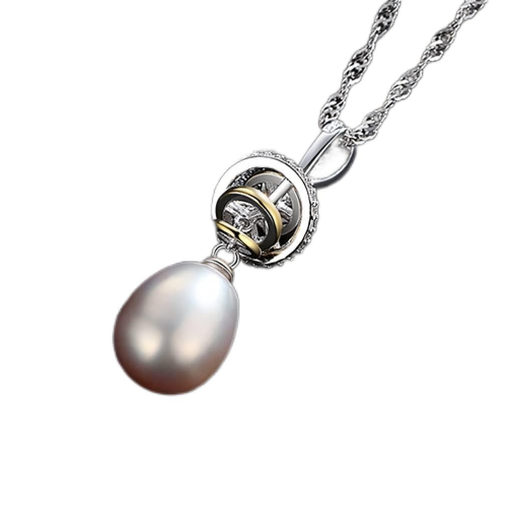 10-11mm Blanco/Rosa/púrpura Perla Natural 925 Collar con Colgante de Plata esterlina joyería de Boda Regalo de Mujer