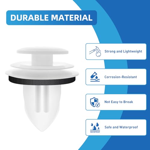 100 pcs Universal Auto Body Fasteners Clips Kit, Car Door Panel Fixings Clips with Sponge Pad, Car Interior Body Trim Clips, Auto Plastic Rivet Fastener Clips Car Boots, Interior Doors, Trim Panels - Image 3