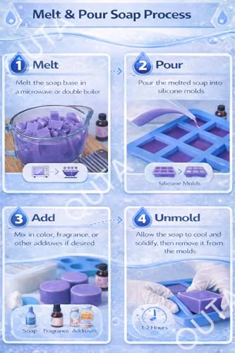 Image of Lavender Glycerin Soap Base 950 g - Relaxing Soothing Melt & Pour Soap Base for DIY Soap Making - SLS & Paraben Free