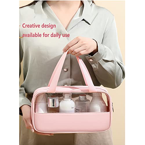 Golikee 3 Pack Makeup Bag, Travel Cosmetic Bag With Handle Waterproof Toiletry Bag Portable Organizer Storage Bag Set For Women(Pink) #TOP4