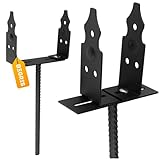 BEGRIS® Pfostenträger, Erstellbare Pfostenstütze 120-200 mm, Pfostenanker für die Montage von Holzpfosten, Metallpfosten und Betonpfosten, Dekorativ Pfostenträger aufschrauben 40cm