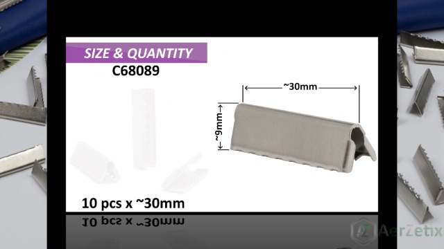 Fermoirs Griffe à Sertir AERZETIX Embouts Sangle Métal - 10 Pièces Argent | Pour Ceintures, Sacs, Bracelets Ceinture Sangle