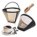 2 Stücke Kaffeefilter Mesh Mit einem kleinen Kaffeespatel,Wiederverwendbar Kafeefilter Dauerfilter Dauerhaft Kaffee Filter Mesh Korb Waschbar Kaffeefilter mit Griff Für 8-12 Tassen Kaffee