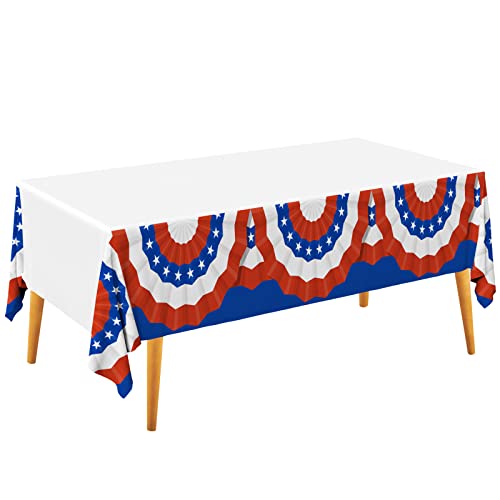 Gatherfun 4Th Of July Tablecloth Disposable Plastic Waterproof Table Cover For Veterans Day Election Day Independence Day American Flag Patriotic Party Decorations 4Pcs 54 X 108 Inch #TOP27