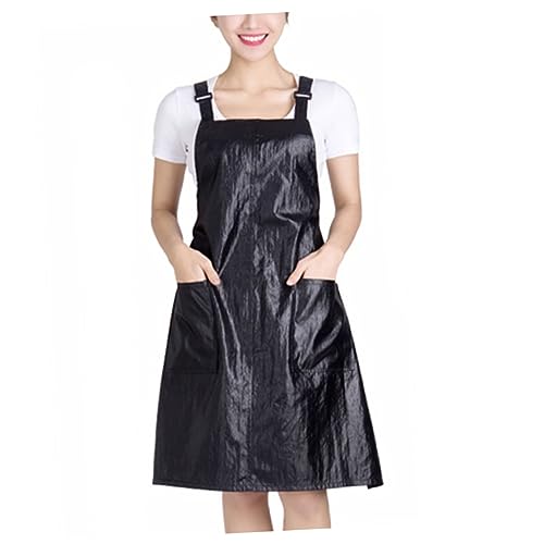 NULYLU Professional Waterproof Black Apron Pockets for Hair Stylist Salon Chef