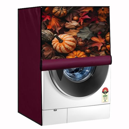Image of Waterproof 9Kg Front Load Fully Automatic Washing Machine Cover compatible for lg /ifb /godrej /lloyd /bosch & etc Washing Machine (IFB9KMAROONPUBPKINSC12FL04)