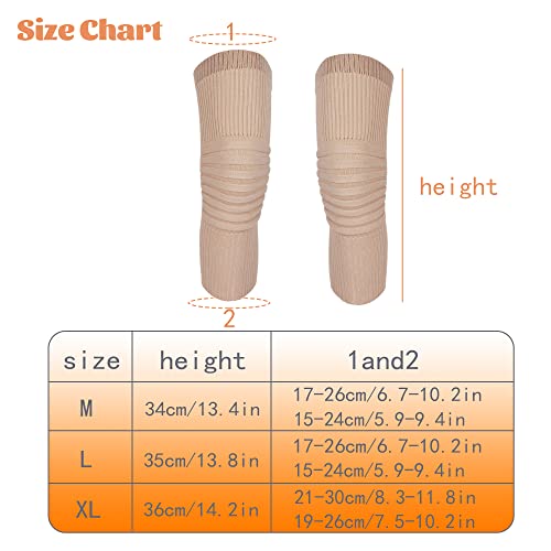 Image of Cashmere Wool Knee Brace Pads Unisex Winter Warm Thermal Knee Warmers Sleeve Soft Leg Warmers