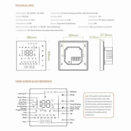 Thermostat intelligent WiFi programmable avec commande tactile et application mobile - 4