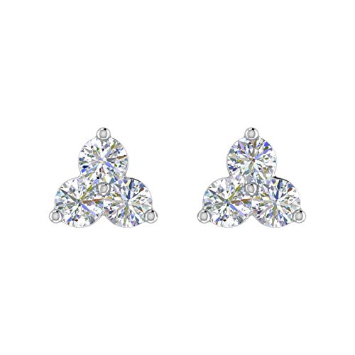3-Stone Diamond Stud Earrings in 14K Gold (0.31 Carat)3