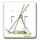 3dRose lsp_44889_2 Tools 4 Spring Gardening Double Toggle Switch