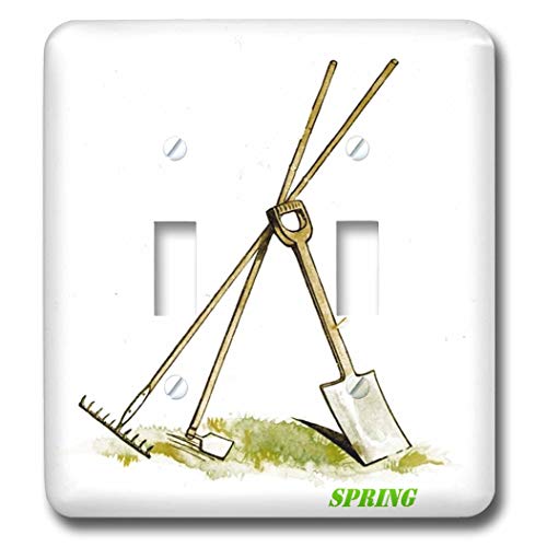 3dRose lsp_44889_2 Tools 4 Spring Gardening Double Toggle Switch