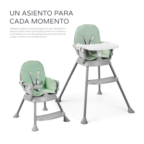 Miniatura 2 de Ms - Trona Para Bebe Belly Y Spoon - Convertible En Alzador Y En Silla- 3 En 1- Trona Plegable Ms Con Asiento Acolchado 3 Colores - Portátil, Estable Y Segura Spoon Verde
