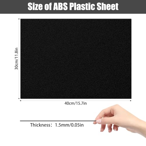 Image of ZWIN 6PCS Black ABS Plastic Sheets 12'' x 16'' x 1 /16 inch Different Sided ABS Sheets Moldable Than Acrylic Plexiglass Sheet, DIY Plastic Panels for Home Decor, Crafts