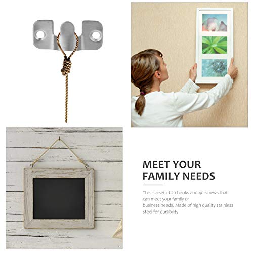Cabilock Kit de 10 conjuntos de ganchos para pendurar com moldura para foto, kit de pendurar com par