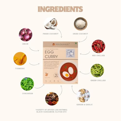 Image of Maskhari Ready to Eat Egg Curry Paste, 150g | Authentic Maharashtrian Egg Curry | Instant Indian Curry Base | No Preservatives, No Artificial Colors | Ready in Minutes