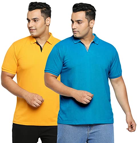 Image of Wear Your Opinion Men's Plus Size Half Sleeve Polo T-Shirt Combo (Set of 2)