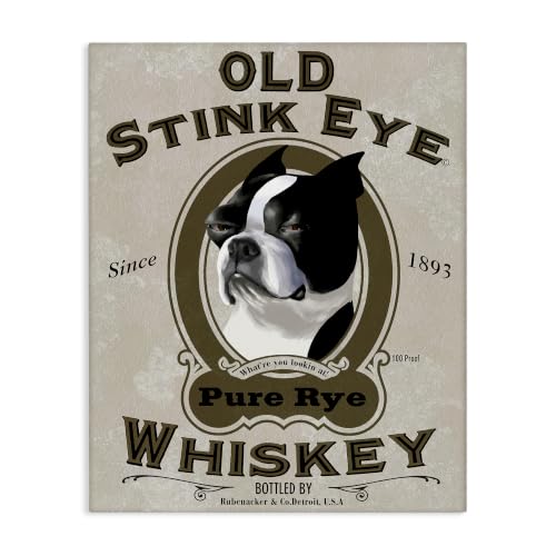 Image of Stupell Industries Old Stink Eye Whiskey Dog, 30 x 40 Inch Canvas Wall Art