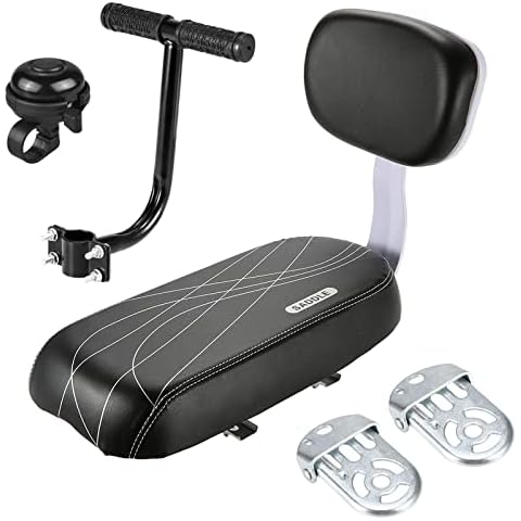 Kid Bike Back Cushioned Seat Kit with Bell Foot Rest Handle Grip Children Safety Carrier Set Cover