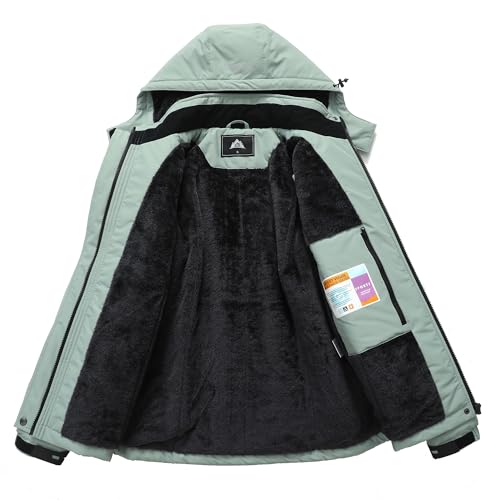 Image of MOERDENG Women's Waterproof Ski Jacket Warm Winter Coat Hooded Snowboarding Jacket Snow Coat