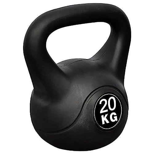 vidaXL Pesa Rusa de 20 Kilos Negra Kettlebell Musculación Fitness Ejercicio