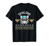 Shalom Menorah Jewish Racoon Design Cute Chanuka Jewish Gift T-Shirt