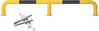Poste de Bolardo Poste De Seguridad De Acero con Tornillos, Poste De Seguridad De Tubo De Acero Amarillo, Poste De Seguridad Reflectante De 12" De Alto(78.7x12in)