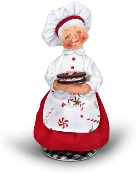 Annalee Candy Cane Lane Mrs Santa, 9 inch Collectible Figurine