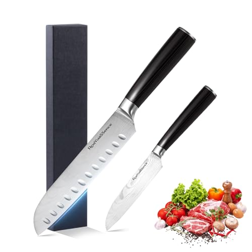 RoaYuaSSence Premium 2-Piece Santoku Knife Set - 7
