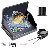 Underwater Fishing Camera 5 Inch,1080P IPS Monitor Portable Fish Finder with 220° Wide Angle Night Vision,100FT Cable&8000mAh Battery,IP68 Waterproof Ice Fishing Camera for Ice Lake Sea Boat Fishing