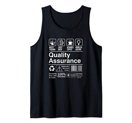 Quality Assurance Product Label Funny Gift Tank Top
