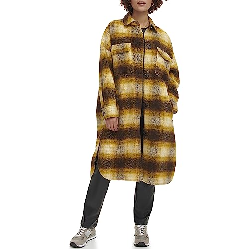 Levi's Women's Long Plaid Flannel Shirt Jacket4
